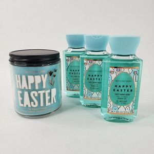 Bath & Body Works Happy Easter Set 3 oz Sweet Bunny Berry Shower Gel 7 oz Candle